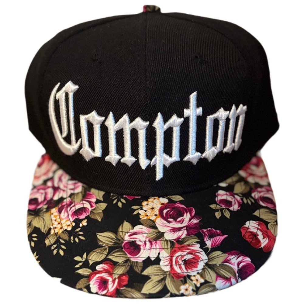 Black Floral Snapback Hat